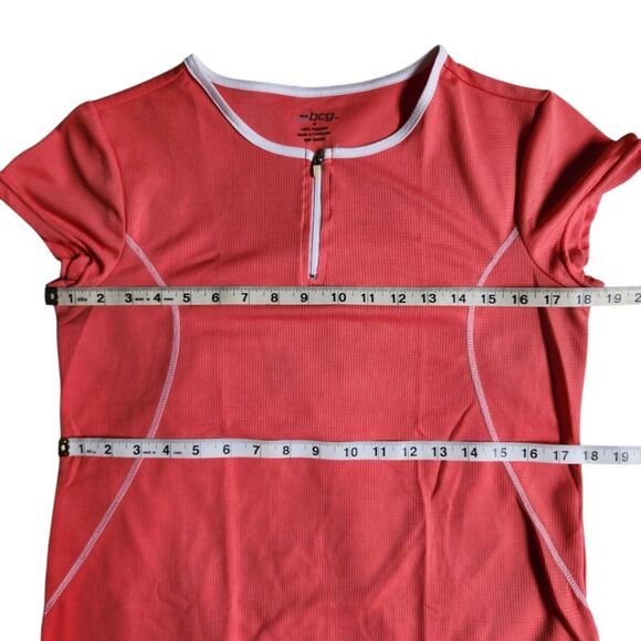 BCG Pink and White Short Sleeve Quarter Zip Athletic T Shirt sz M - Picture 7 of 11